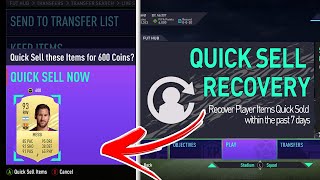 FIFA 21 QUICK SELL RECOVERY (RECOVER A QUICK SOLD PLAYER - HOW TO GET BACK QUICK SOLD PLAYERS)