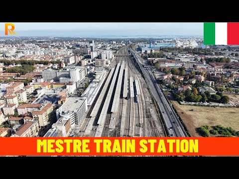Venezia Mestre Railway Station - Aerial Views of Italy's railway hub | Drone Footage