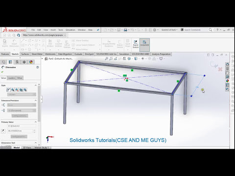 Sketch A Simple Table in Solidworks Using Weldments Profile and Sheet Metal ::Solidworks Tutorials