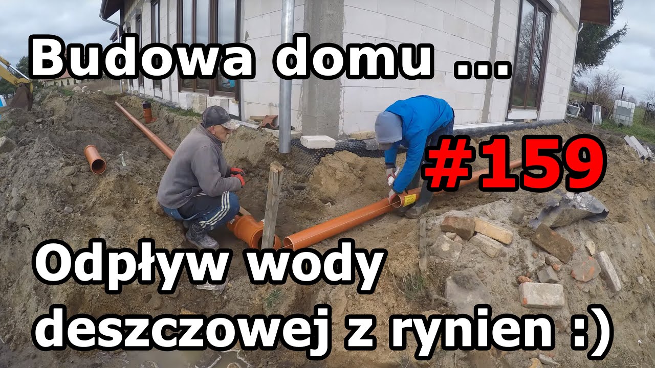 #159 Budowa domu dzień po dniu, odprowadzenie wody deszczowej z rynien