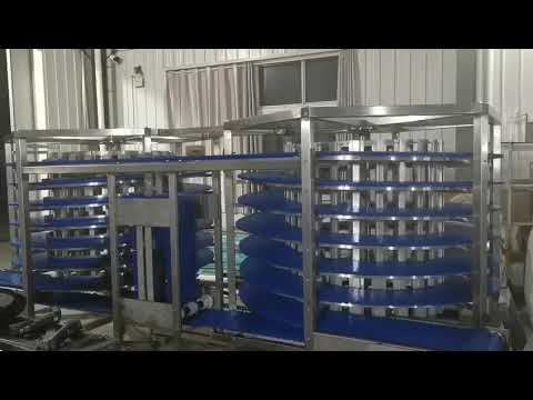 Twin tower spiral cooling tower