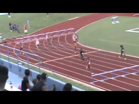 2014 USATF Region 16 200m Hurdles   13 14 Girls   Heat 2 Finals