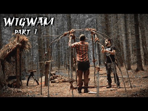 Building a Wigwam with Natural Materials | Bushcraft Shelter (PART 1)