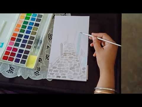 #watercolour #Indian art for #beginners #easy #greece street