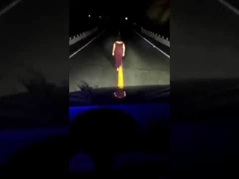 Truck driver films a ghost on the highway #ghosts