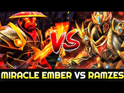MIRACLE Ember Spirit vs RAMZES Dragon Knight - Insane Battle of Immortal Player 7.25 Dota 2