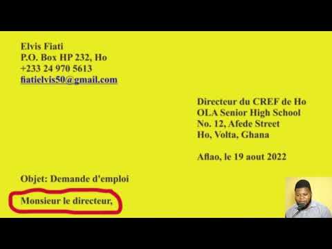 THIS IS HOW TO WRITE AN OFFICIAL LETTER IN FRENCH
