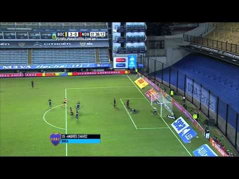 Gol de Chávez. Boca 4 - Newell's 0. Fecha 15. Primera División 2015. FPT