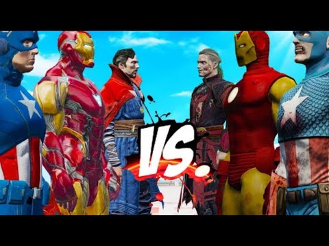 IRON MAN, CAPTAIN AMERICA, DR STRANGE VS TEAM ZOMBIE TRIO EPIC SUPER HEROES WAR