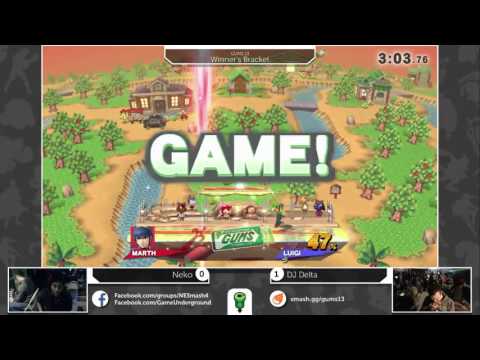 GUMS 13 Singles (Winner's Bracket) - Neko (Marth) vs HSG DJ Delta (Luigi)
