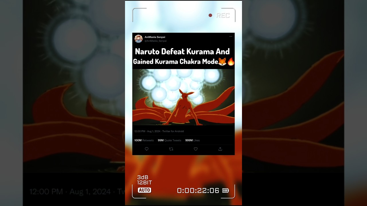 Naruto Defeat Kurama And Gained Kurama Chakra Mode 🦊🔥 #naruto #narutoedit #anime