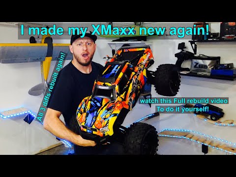 Xmaxx 8s all three differentials rebuilt and new Traxxas hood!