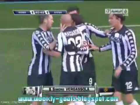 AS Roma Vs Siena ( 2 - 1 ) Goals 31-1-2010.MP4