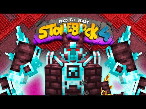 Stoneblock 4 Minecraft Modpack EP11 The Infernal Boss but IM SUPER OP and Unlimited AE2 Range