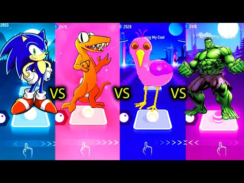 Sonic vs Rainbow Friends Orange vs Opila Bird vs Hulk | Tiles Hop EDM Rush