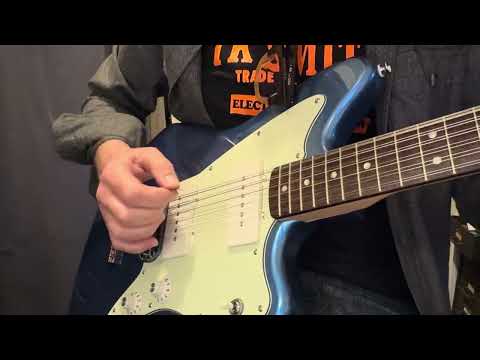 Squier Electric XII Lake Placid Blue w/Waterslide Baritone Rubber Bridge Conversion, Fender 12 String Paranormal image 10