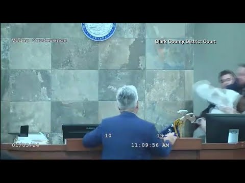 VIDEO: Man jumps over bench, attacks judge in Las Vegas courtroom