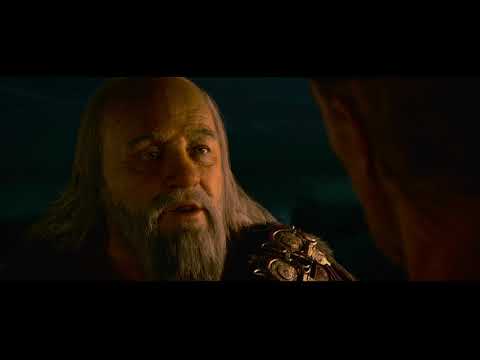 Stormy sea and dragonfire imagery from the Beowulf trailer echoing the score's choral intensity