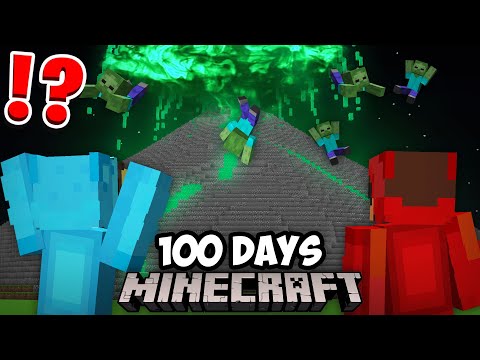 We Survived 100 Days Near a Zombified Volcano in Minecraft - Maizen Nico and Cash