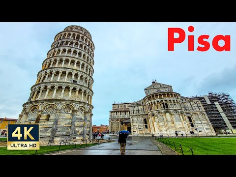 Pisa Italy 🇮🇹 4K Tower of Pisa and City Walking Tour