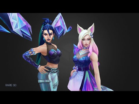 K/DA Kai'Sa and K/DA Ahri 3D Model