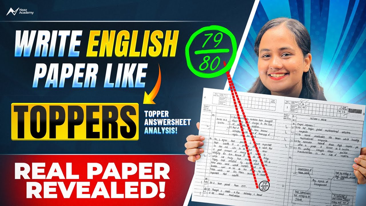 Write English Paper like Toppers! 79/80 MARKS | Topper Answersheet Analysis! REAL PAPER REVEALED! 🔥