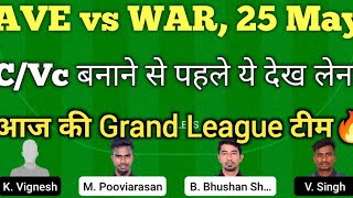 ave vs war dream11 team |ave vs war  pondicherry t10 dream11 team|ave vs war dream11 team today