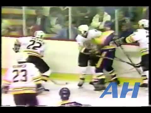 NHL Oct. 31, 1985 Boston Bruins v Los Angeles Kings (R) (HL) Ken Linseman v Dave Williams