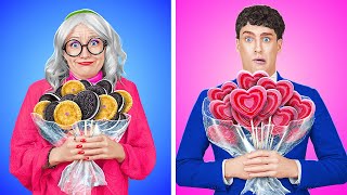 Grandma vs Barbie Food Battle 💗 Hacks & Crafts With Barbie & Ken In Real Life By 123 GO!