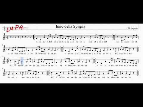 Inno Nazionale Spagnolo - Himno Nacional de España  - Flauto - Note - Spartito - Instrumental -