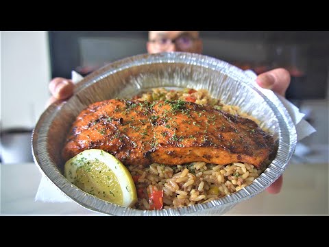 Cajun Grilled Salmon and Dirty Rice
