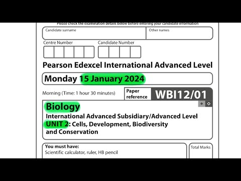 A level | Biology | Unit 2 | January 2024