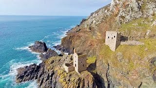 preview picture of video 'Botallack Mine Nr. Lands End from the air flying towards Cape Cornwall, West Cornwall Phantom 2'