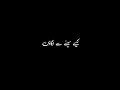 Muhjubani Nhi Jatata Ke Mohabbat Kya Hai Black Screen Status Urdu