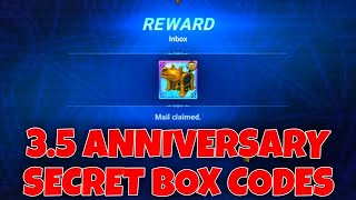 All 5 Codes for 3.5th Anniversary Secret Box