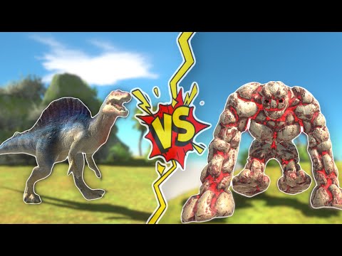 ARBS Spinosaurus VS Lava Golem | Animal Revolt Battle Simulator