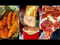ASMR Eating Wingstop Pizza Raising Canes Five Guys