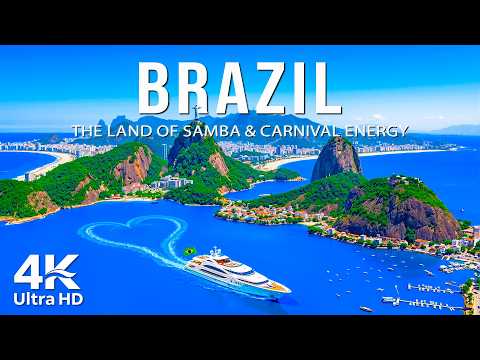 Brazil 4K Aerial 🇧🇷 🚤 Rio Beaches, Sugarloaf Mountain, Emerald Coastlines & Tropical Paradise 🏝️
