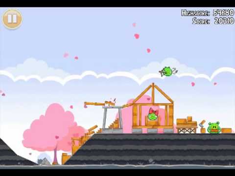 Official Angry Birds Seasons Walkthrough Hogs and Kisses 1-9