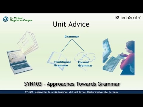SYN103 - Unit Advice (Approaches Towards Grammar)