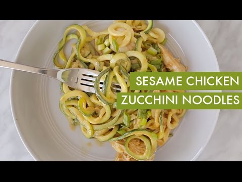 Sesame Chicken Zucchini Noodles I Spiralizer Recipe