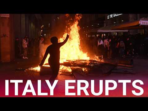 ‘Gang of thugs’: Giorgia Meloni erupts at violent rioters as carnage in France spreads to Italy