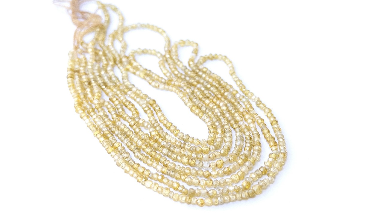 Cubic Zirconia | Faceted Rondelle | 2.5-2.7mm Bead Size | 42cm Strand Length video