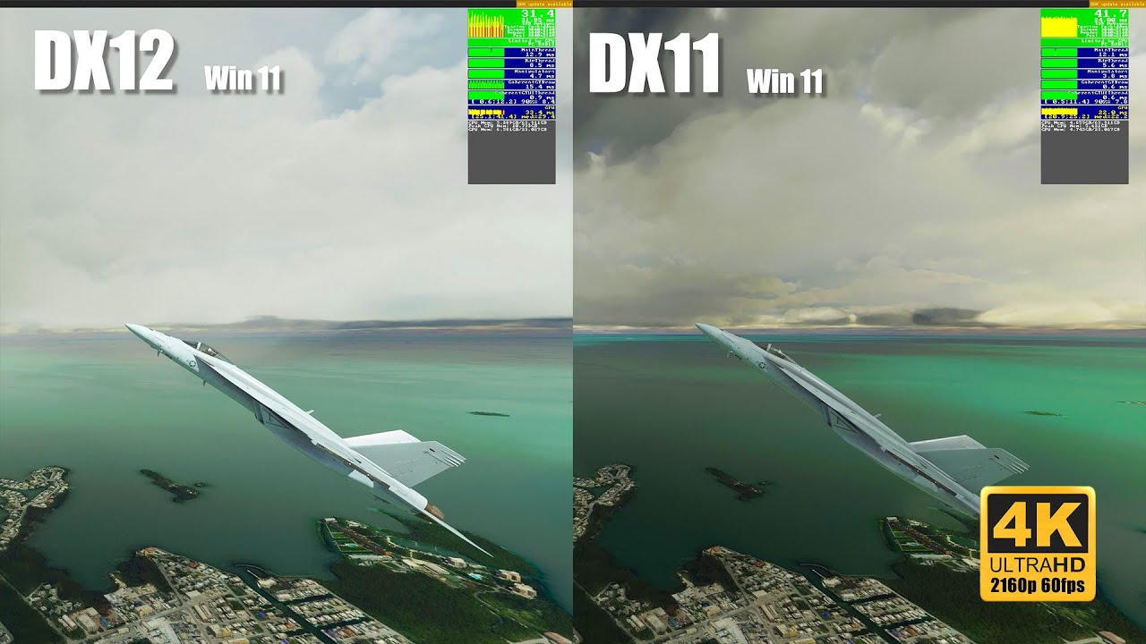 Early DirectX 12 vs DirectX 11 comparison. : r/MicrosoftFlightSim