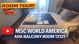 MSC World America ADA Balcony Room Tour | Accessible Cabin 12121