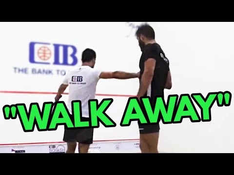 SQUASH. Parker and Dessouky have heated argument | "Just walk away, Fares!"
