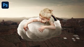 Photoshop Manipulation Tutorial - Create a Flying Boy on Clouds