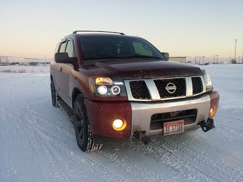 headlight projector install on the armada