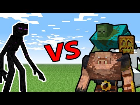 Mutant Enderman vs  Rhex Mutant Creatures in Minecraft 1.16