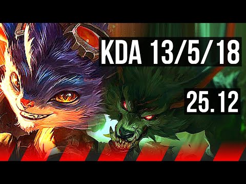 RUMBLE vs WARWICK (TOP) | 6 solo kills, 13/5/18 | NA Master | 25.12